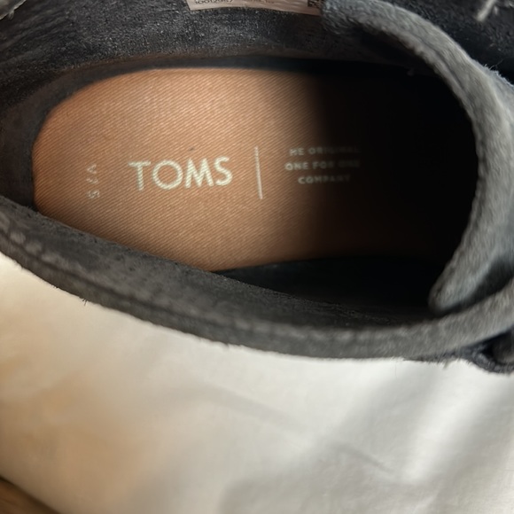 TOMS Womens Lace Up Desert Wedge Bootie Heels Gray Suede Leather Sz 7.5 - Picture 7 of 9